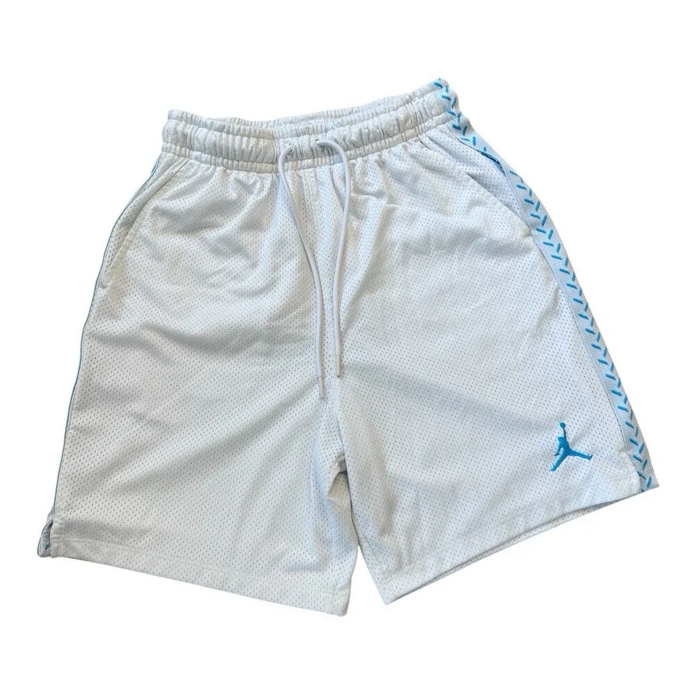 Jordan Brand White Mesh Shorts University Blue Side Stripe Jumpman Sz S